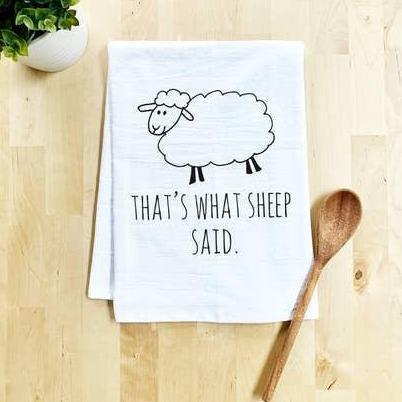 Moonlight Makers That's What Sheep Said Dish Towel - White