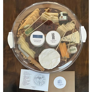 Cheese & Charcuterie Prepared on a 14 inch Reusable Round Board with Lid