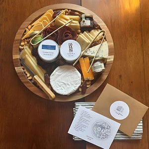 Cheese & Charcuterie Prepared on a 14 inch Reusable Round Board with Lid