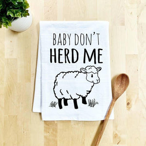 Moonlight Makers Baby Don't Herd Me Dish Towel - White