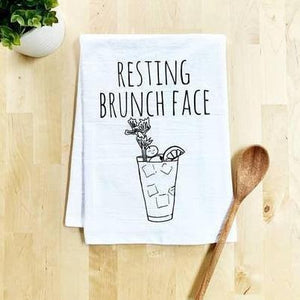 Moonlight Makers Resting Brunch Face Dish Towel - White