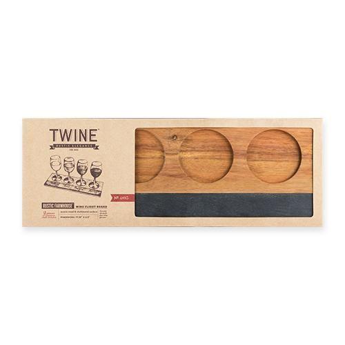 Rustic Farmhouse™ Acacia Wood Wine Flight Board by Twine
