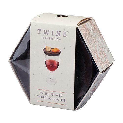 Twine Wine Glass Topper Plates set of 4